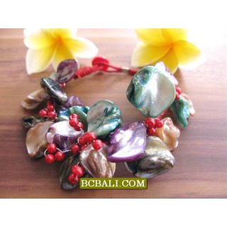 Charm Beads Shells Bracelets Flowers Package